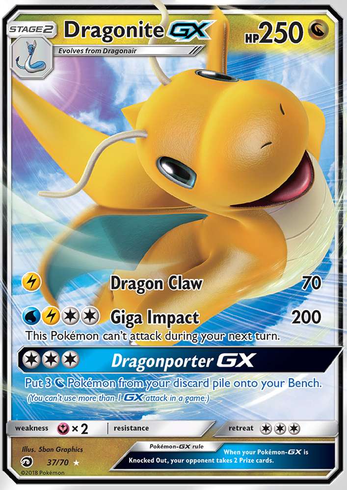 DragoniteGX 37 (Dragon Majesty 2018) Pokemon Card