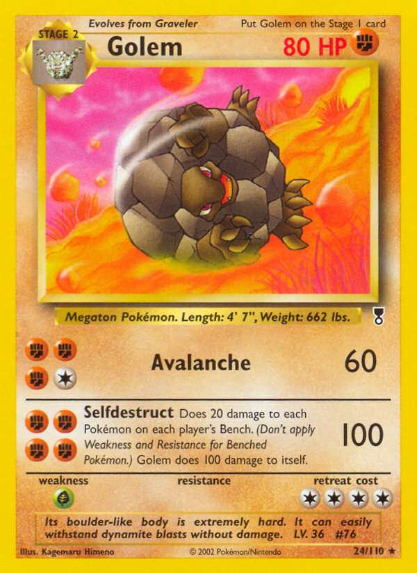 Golem 24 (Legendary Collection 2002) Pokemon Card