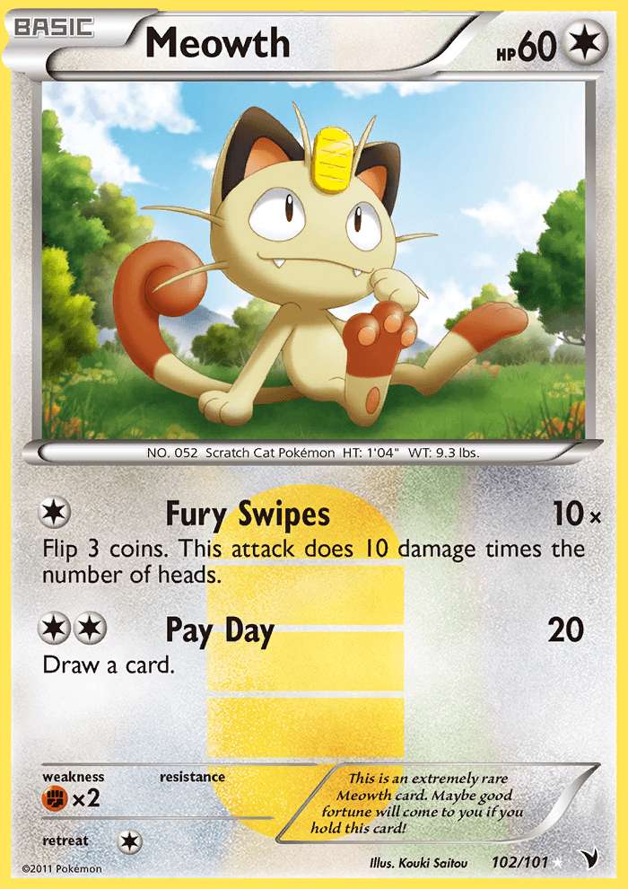 Meowth 102/101 2011 Card