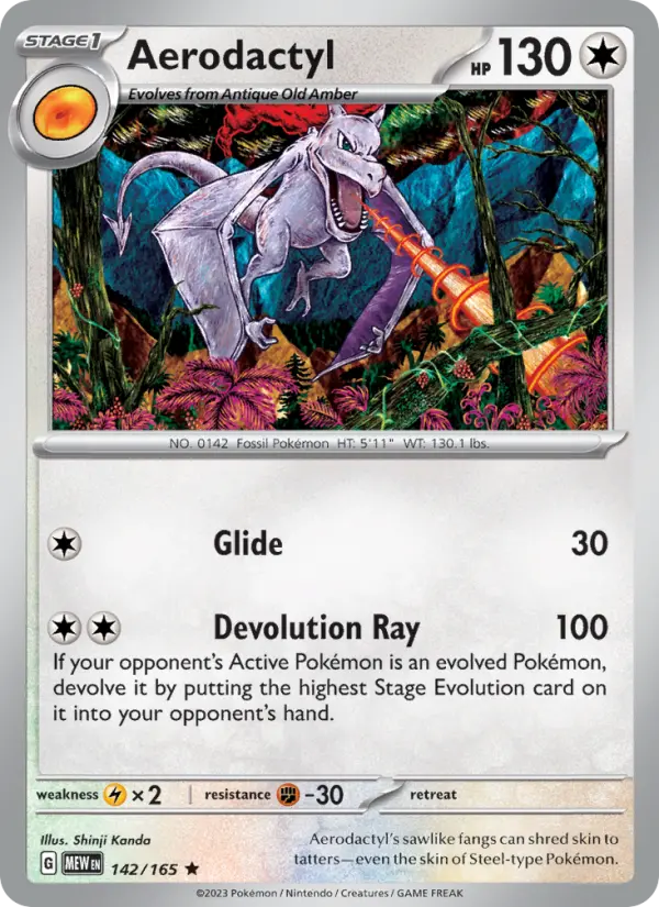 Aerodactyl Pokemon card artwork
