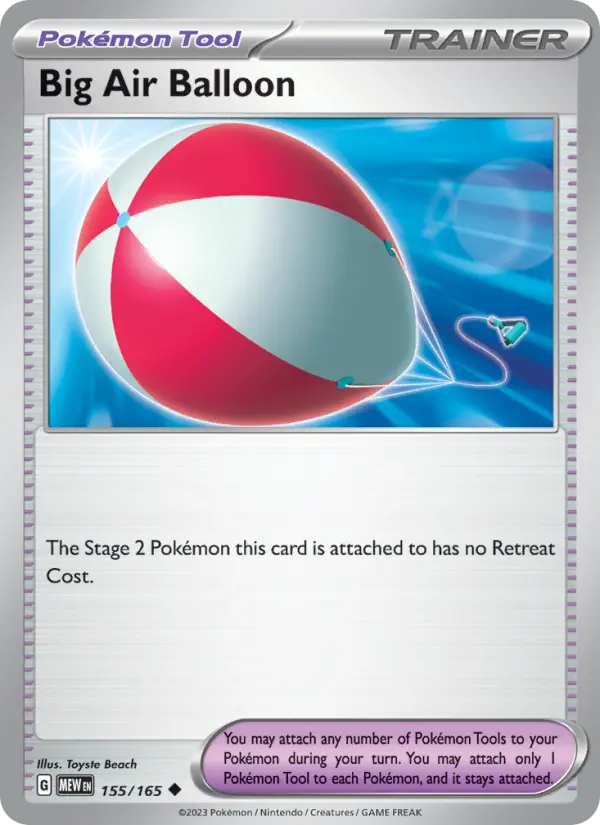 Big Air Balloon Uncommon Pokemon card #155 from 151