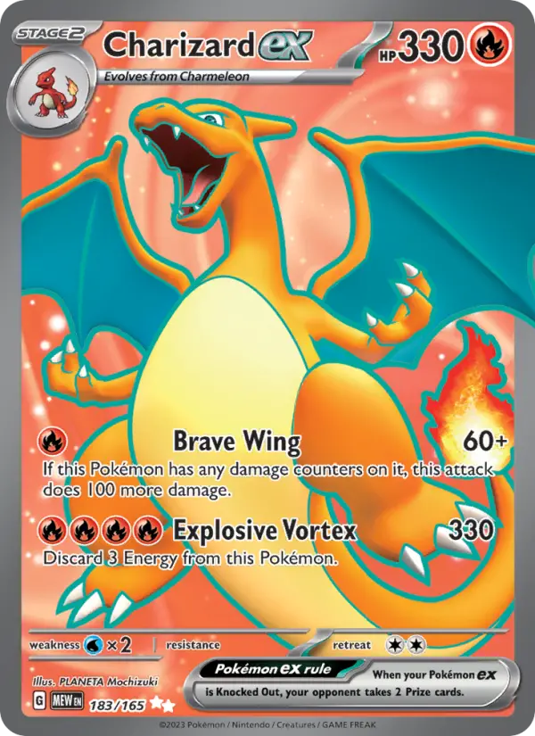 Charizard ex Ultra Rare Pokemon card #183 from 151