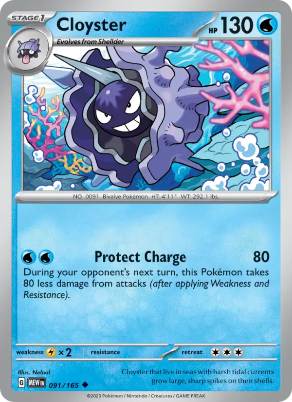 Cloyster Pokemon card artwork