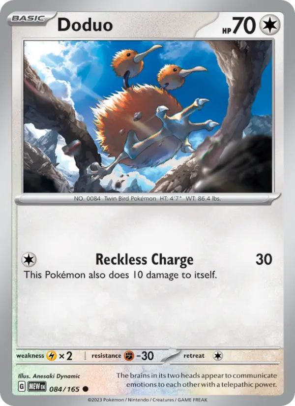 Doduo Common Pokemon card #084 from 151