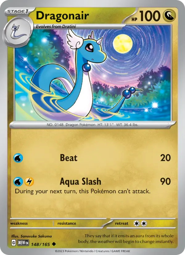 Dragonair Uncommon Pokemon card #148 from 151