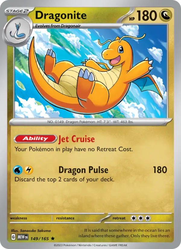 Dragonite Pokemon card artwork