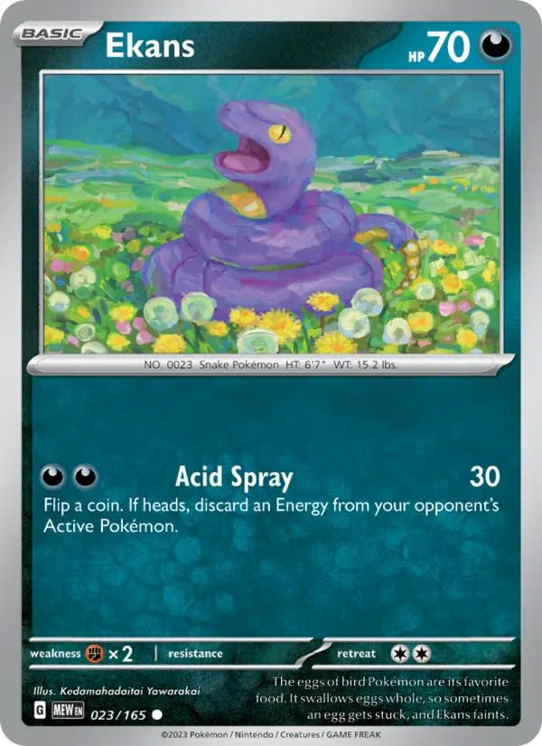 Ekans Common Pokemon card #023 from 151