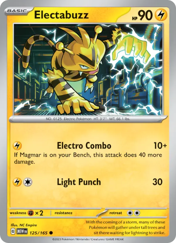 Electabuzz Common Pokemon card #125 from 151