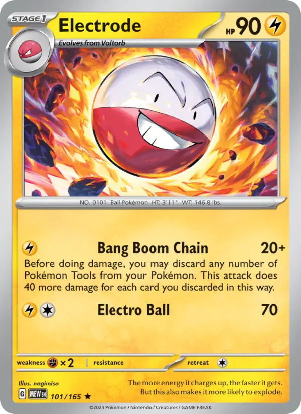Electrode Rare Pokemon card #101 from 151