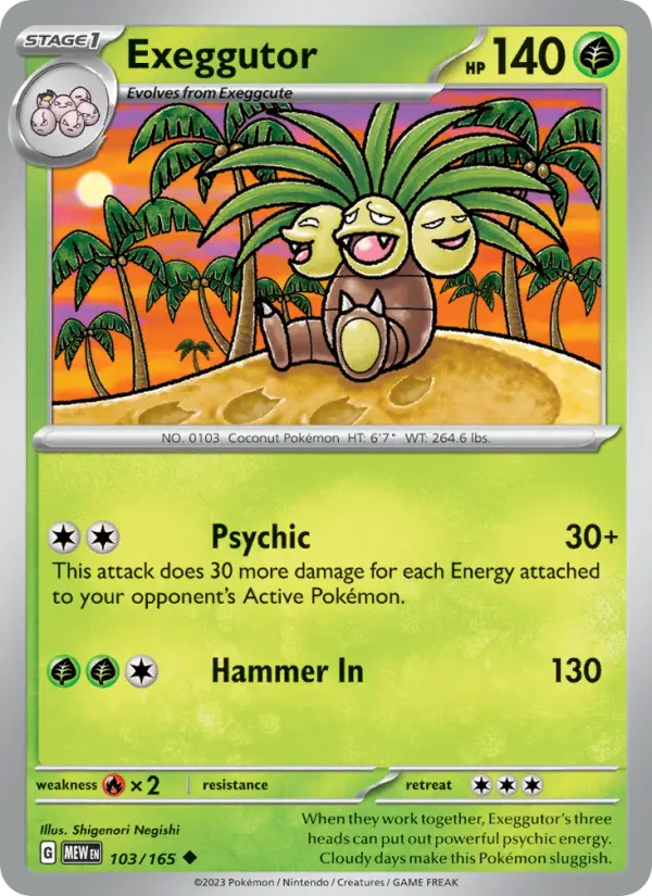 Exeggutor Uncommon Pokemon card #103 from 151