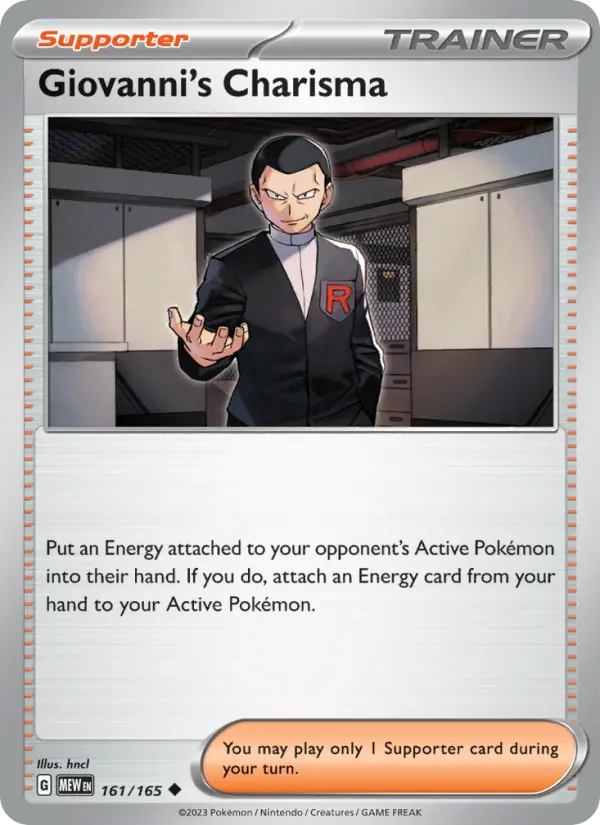 Giovanni's Charisma Uncommon Pokemon card #161 from 151