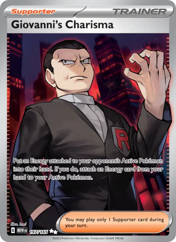 Giovanni's Charisma Ultra Rare Pokemon card #197 from 151