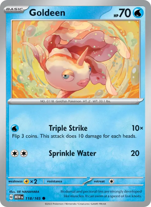 Goldeen Common Pokemon card #118 from 151