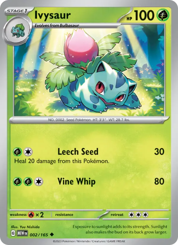 Ivysaur Uncommon Pokemon card #002 from 151