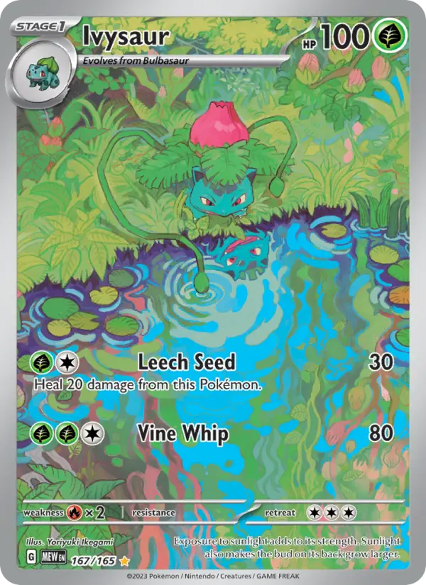 Ivysaur Illustration rare Pokemon card #167 from 151