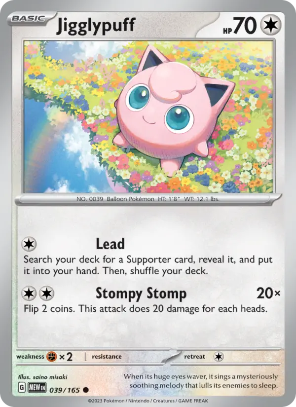 Jigglypuff Common Pokemon card #039 from 151
