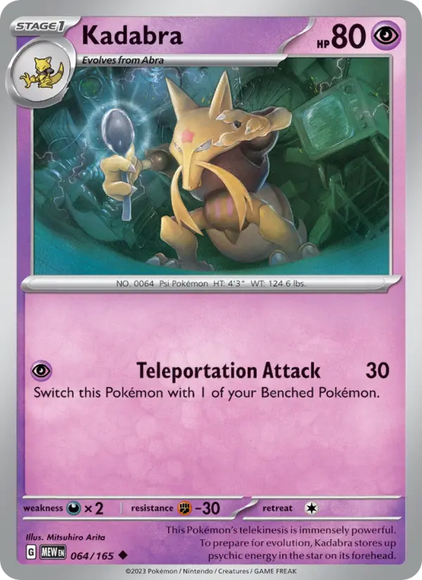 Kadabra Uncommon Pokemon card #064 from 151