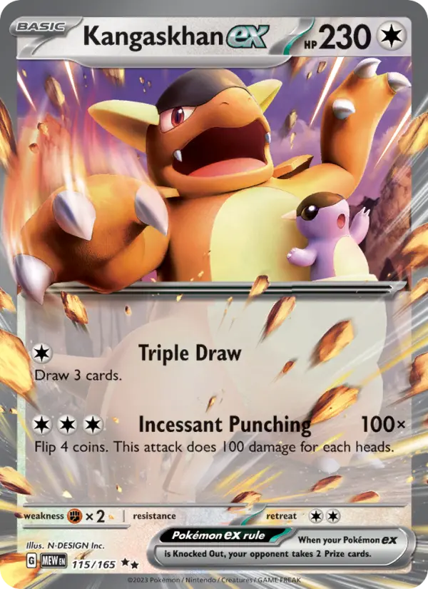 Kangaskhan ex Double rare Pokemon card #115 from 151