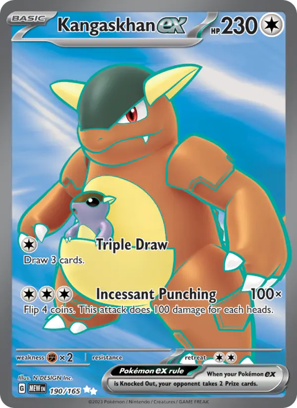 Kangaskhan ex Ultra Rare Pokemon card #190 from 151
