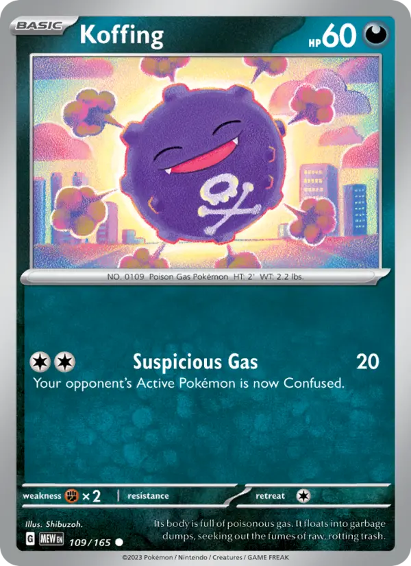 Koffing Common Pokemon card #109 from 151