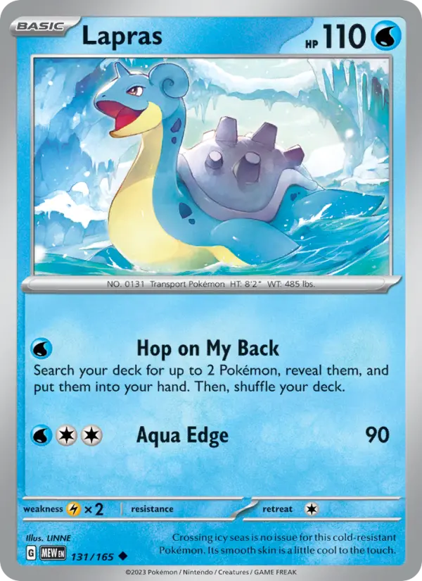 Lapras Uncommon Pokemon card #131 from 151