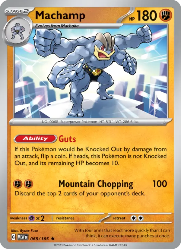 Machamp Rare Pokemon card #068 from 151