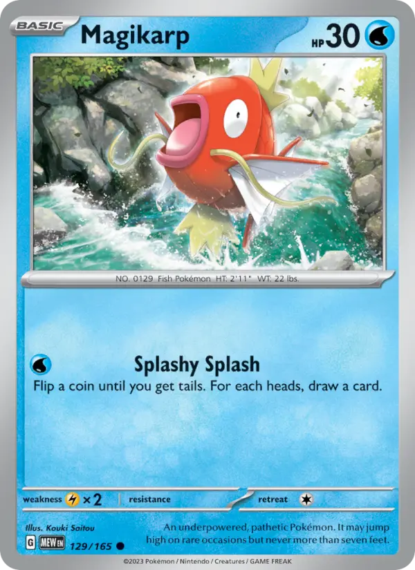 Magikarp Common Pokemon card #129 from 151