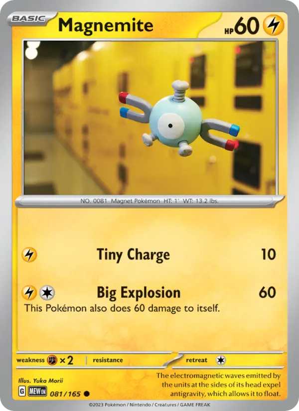 Magnemite Common Pokemon card #081 from 151