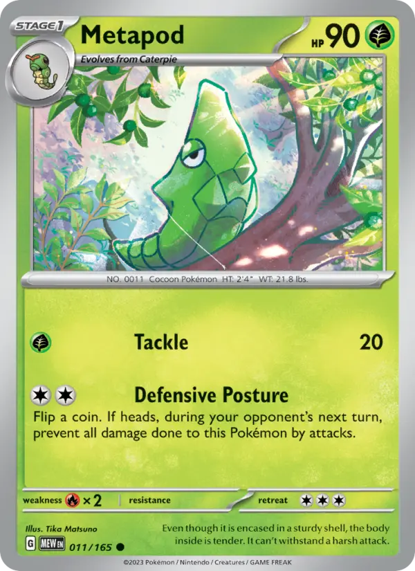 Metapod Common Pokemon card #011 from 151