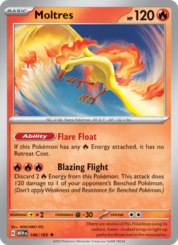 Moltres Rare Pokemon card #146 from 151