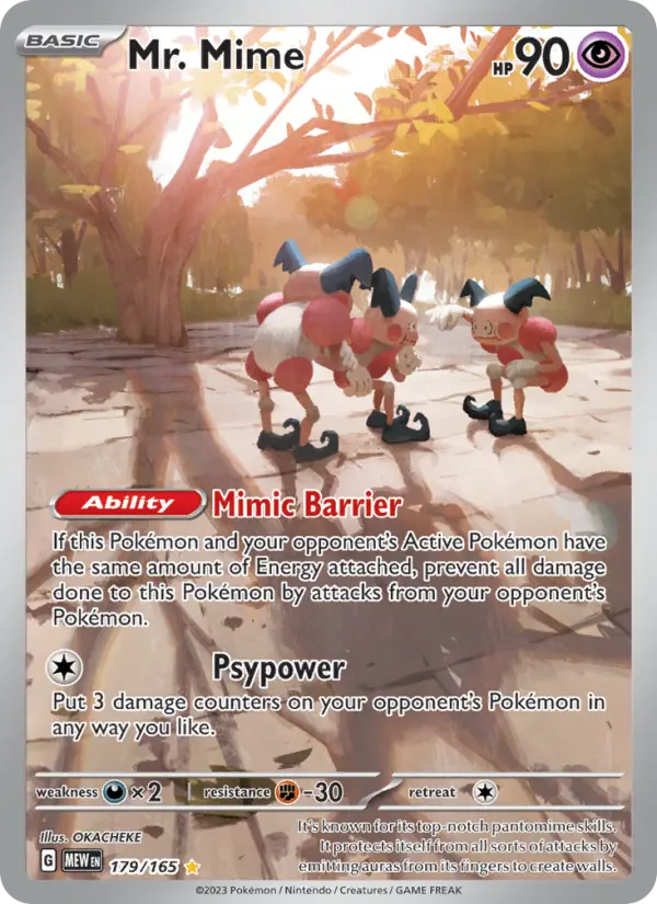 Mr. Mime Illustration rare Pokemon card #179 from 151