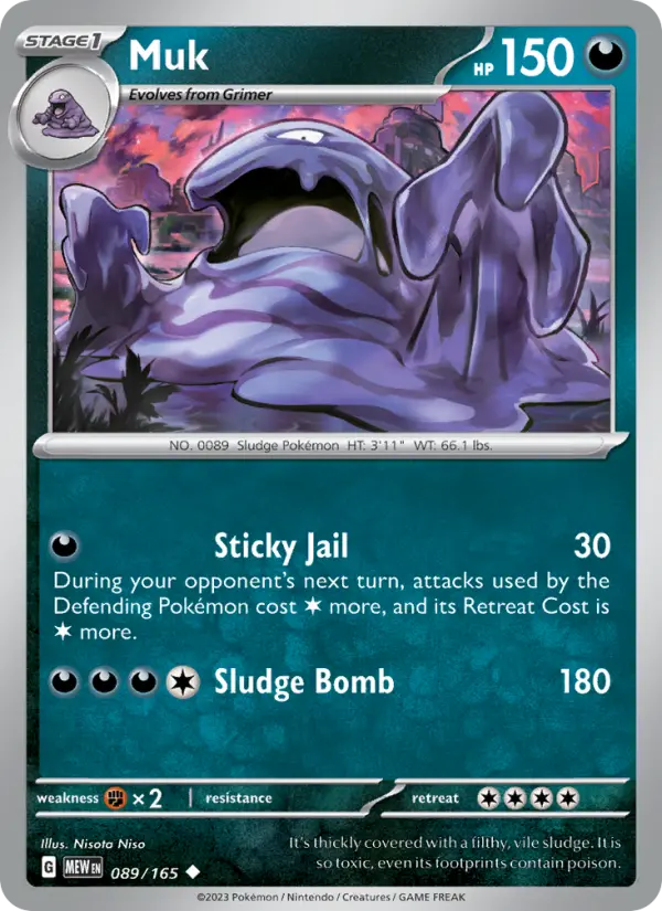 Muk Uncommon Pokemon card #089 from 151