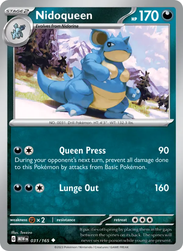 Nidoqueen Uncommon Pokemon card #031 from 151
