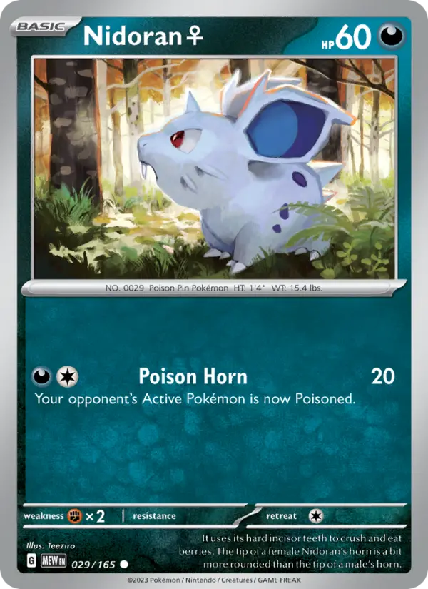Nidoran♀ Common Pokemon card #029 from 151