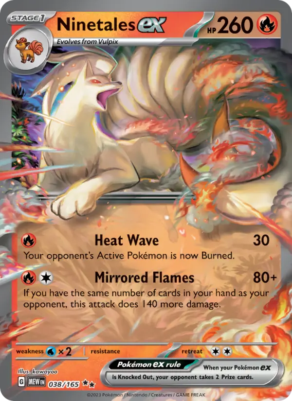 Ninetales ex Double rare Pokemon card #038 from 151