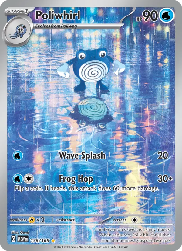Poliwhirl Illustration rare Pokemon card #176 from 151