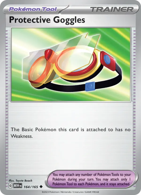 Protective Goggles Uncommon Pokemon card #164 from 151