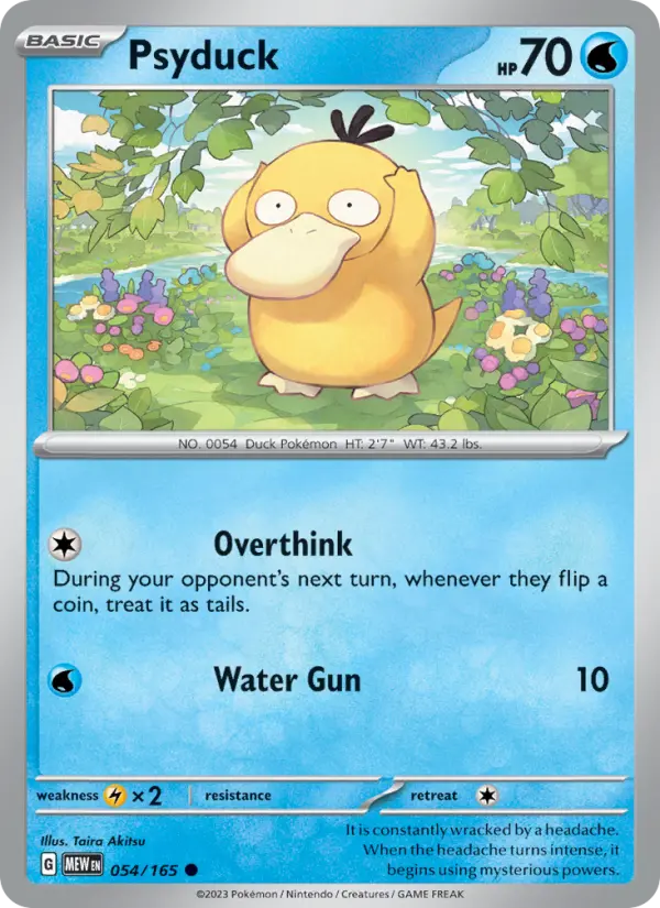Psyduck Common Pokemon card #054 from 151