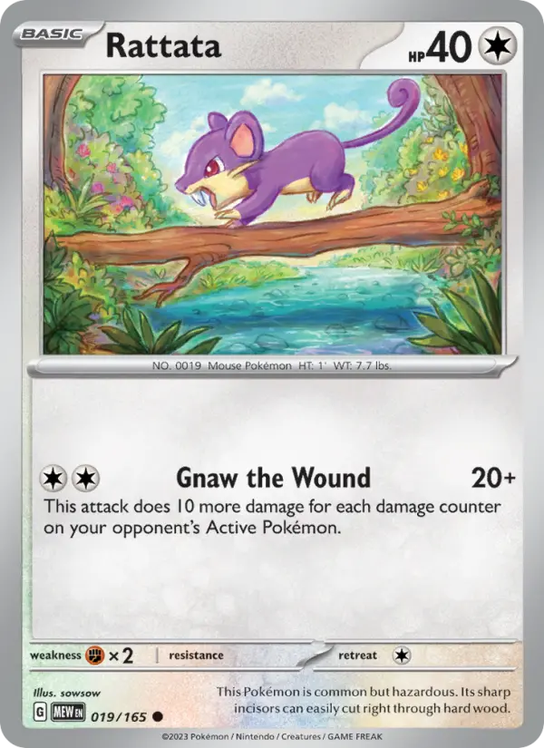 Rattata Common Pokemon card #019 from 151