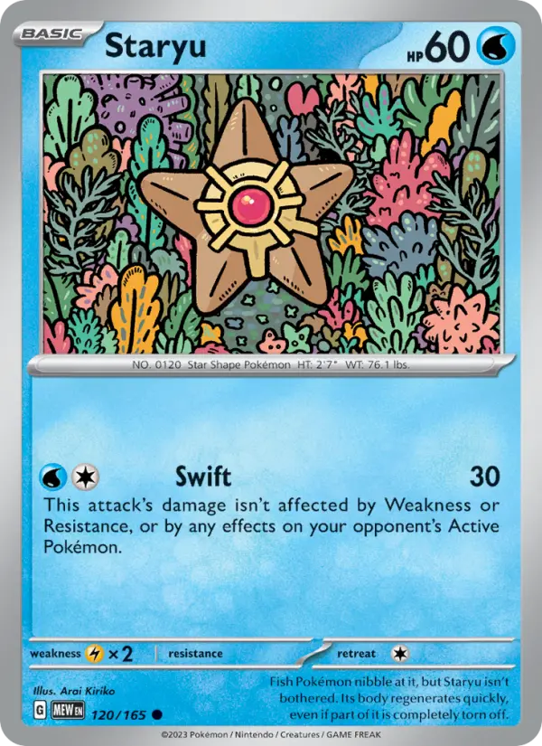 Staryu Common Pokemon card #120 from 151