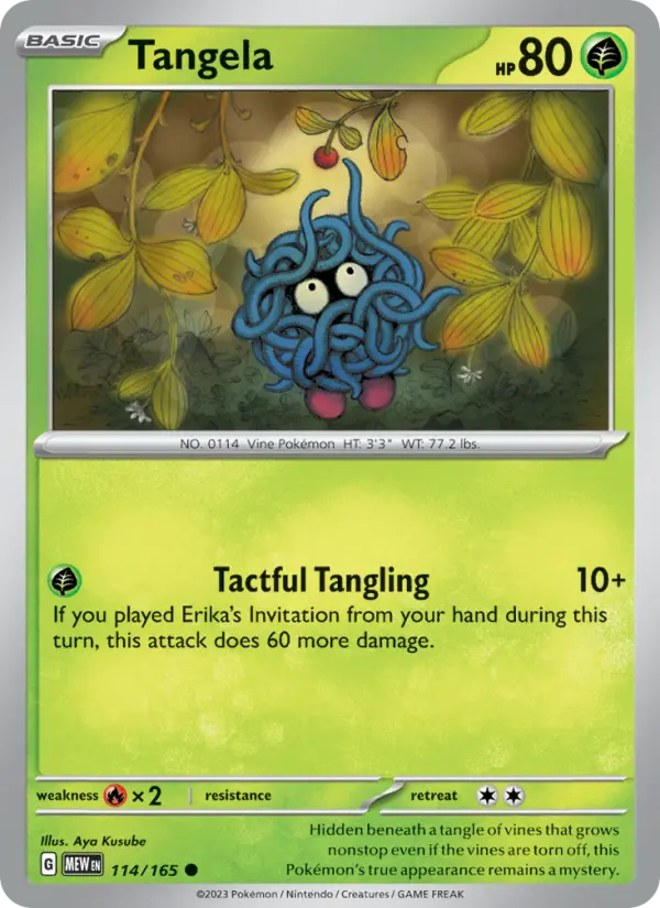 Tangela Common Pokemon card #114 from 151