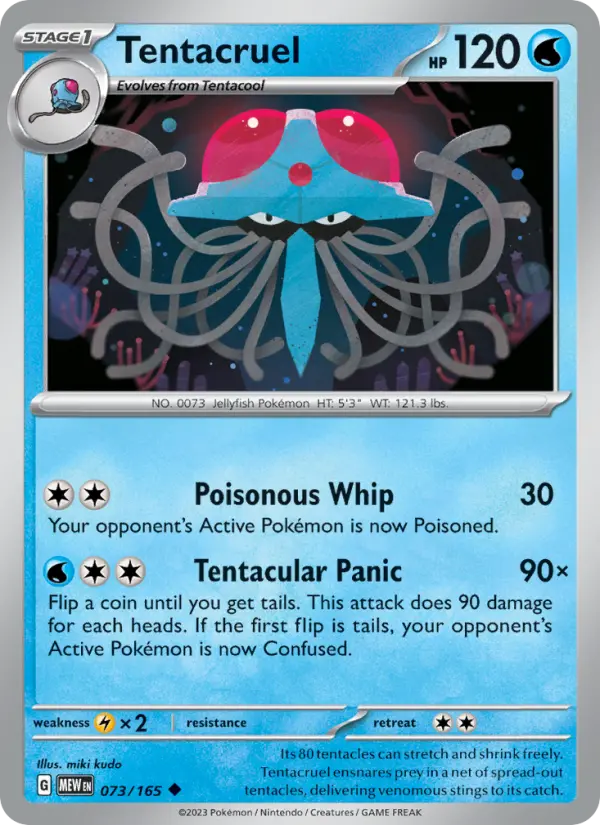 Tentacruel Uncommon Pokemon card #073 from 151