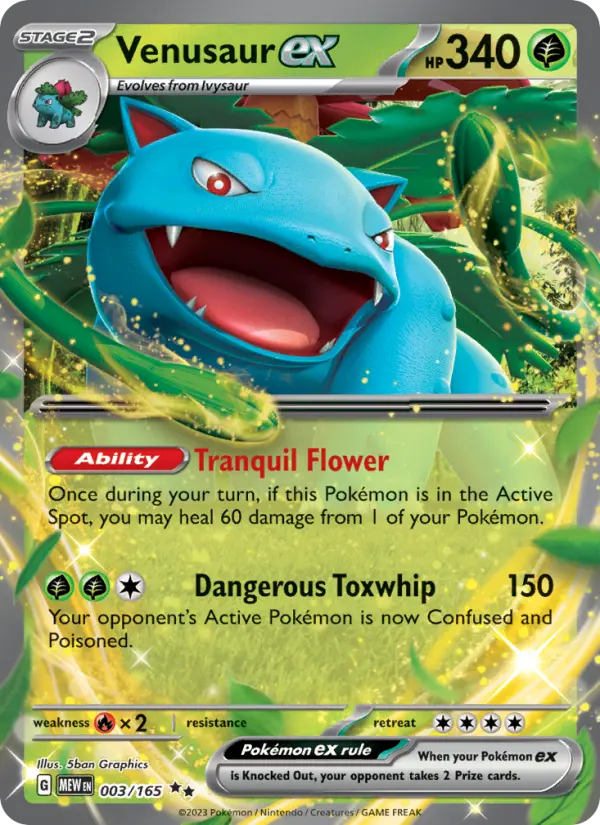 Venusaur ex Double rare Pokemon card #003 from 151