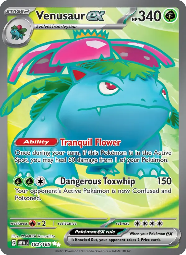 Venusaur ex Ultra Rare Pokemon card #182 from 151