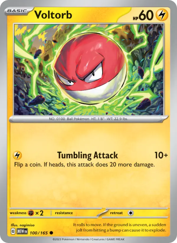 Voltorb Common Pokemon card #100 from 151