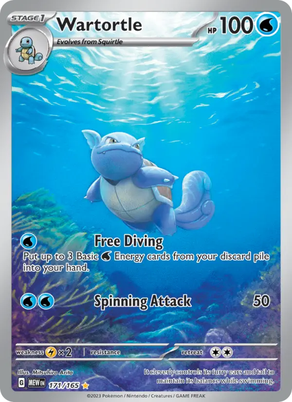 Wartortle Illustration rare Pokemon card #171 from 151