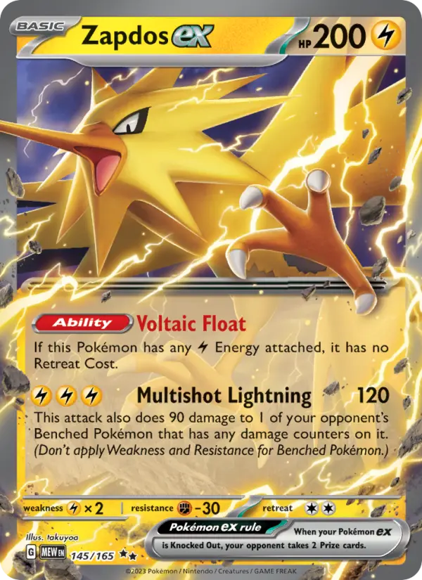 Zapdos ex Double rare Pokemon card #145 from 151