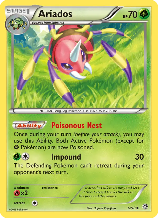 Ariados Uncommon Pokemon card #6 from Ancient Origins