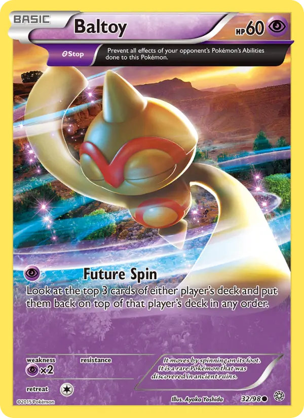 Baltoy Common Pokemon card #32 from Ancient Origins