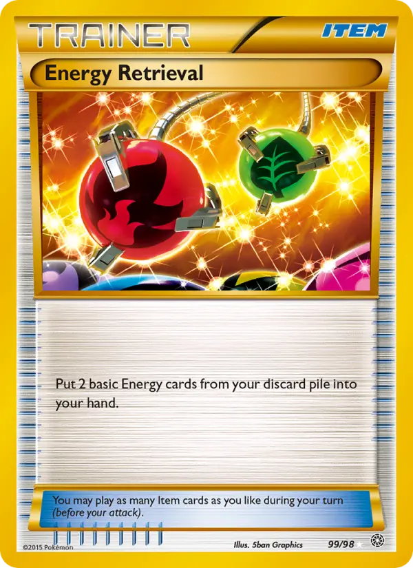 Energy Retrieval Secret Rare Pokemon card #99 from Ancient Origins